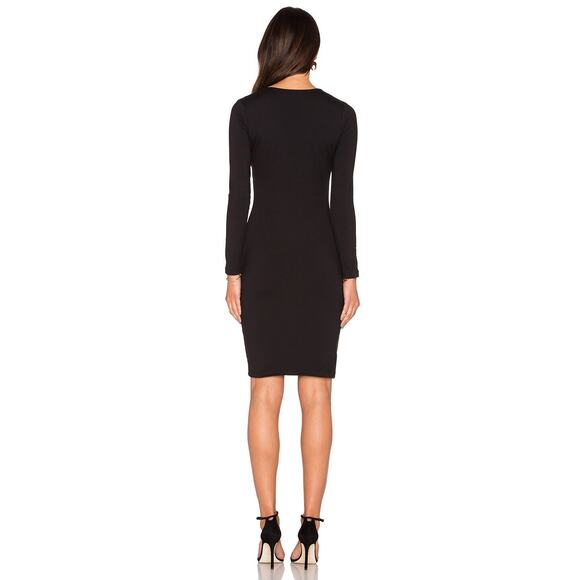 Susana Monaco Revolve V Neck Fitted Dress XS Black Stretch Bodycon Cocktail LBD - Picture 6 of 14